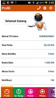 dasbor menu aplikasi bima 3